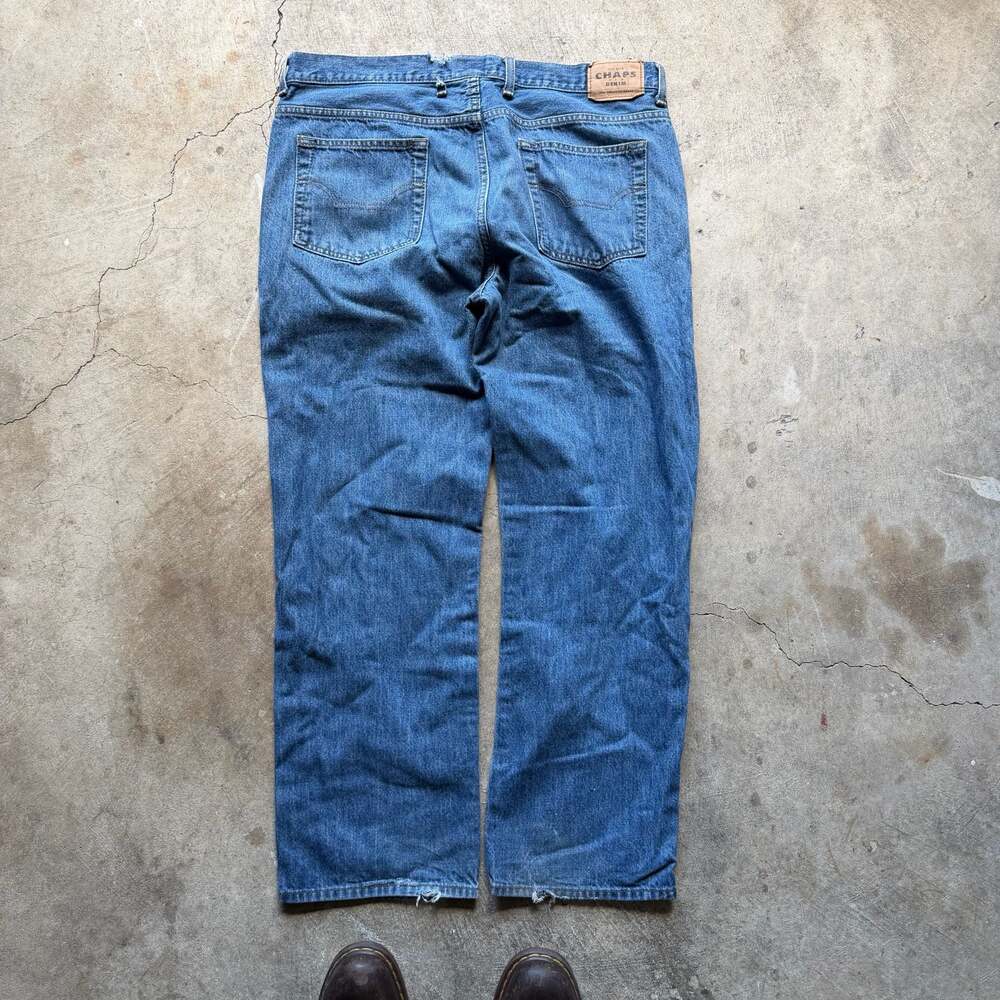 Chaps Denim Jeans, 38x30, Straight Leg, Blue